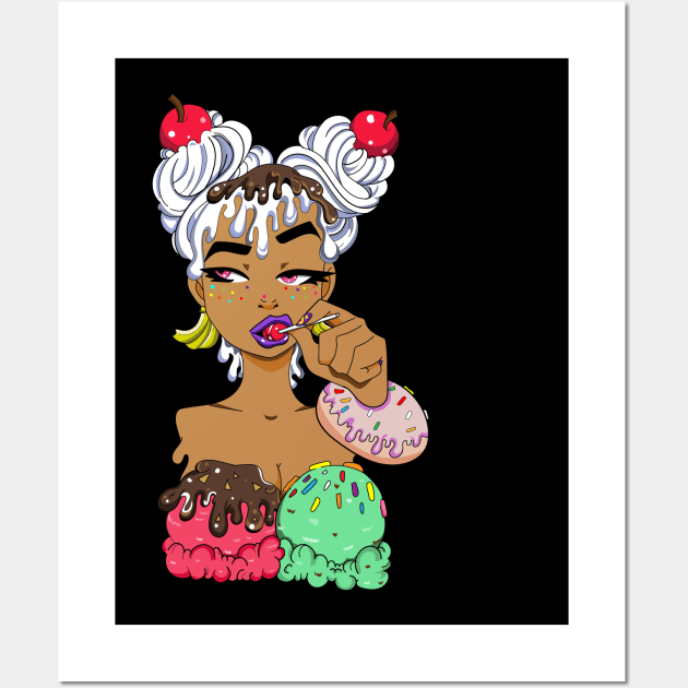 Ice cream sundae Wall Art by DripDripPlop